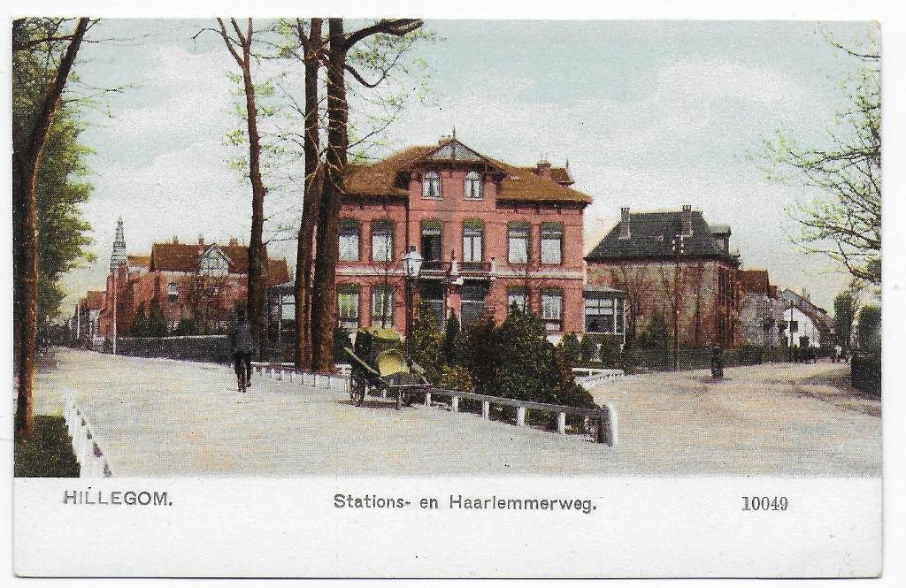 Hillegom Stationsweg Ongelopen Ansichtkaart ( B7011), Ophalen of Verzenden, 1920 tot 1940, Ongelopen