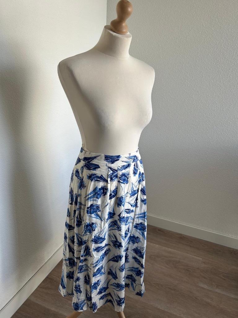 King Louie maat 38 NIEUWE circle skirt love boat midi 365, Kleding | Dames, Rokken, Maat 38/40 (M), Blauw, Nieuw, Ophalen of Verzenden