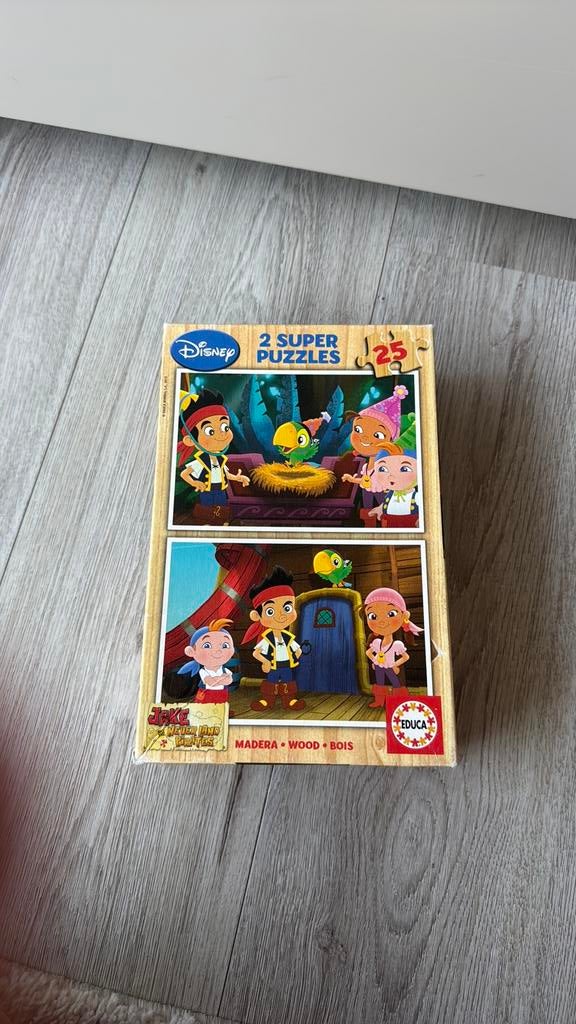 Kinderpuzzels 2x 25 stukjes piraat, Ophalen of Verzenden, 10 tot 50 stukjes, Zo goed als nieuw