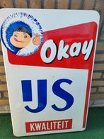 emaille reclamebord okay ijs, Ophalen of Verzenden, Gebruikt, Reclamebord