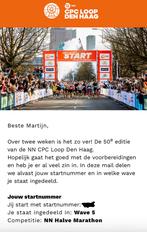 CPC halve marathon startbewijs, Ophalen of Verzenden, Opbergdoos