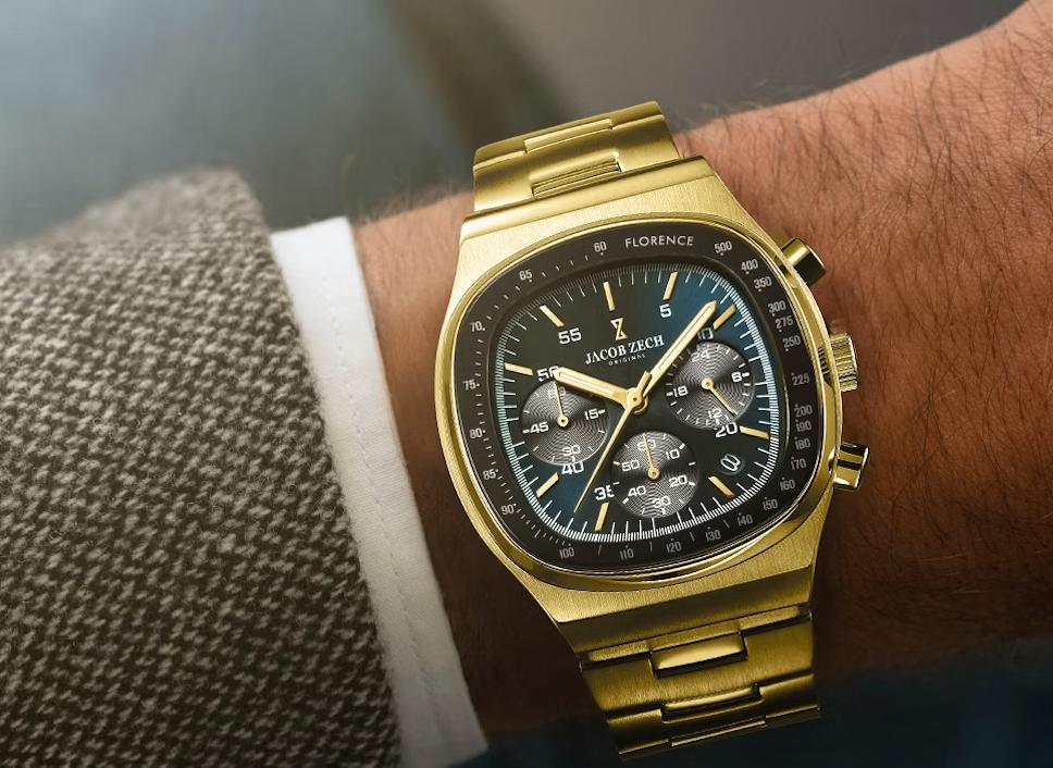 Jacob Zech Florence horloge t.w.v € 399 NIEUW!, Zwart, Nieuw, Ophalen of Verzenden, Waterdicht