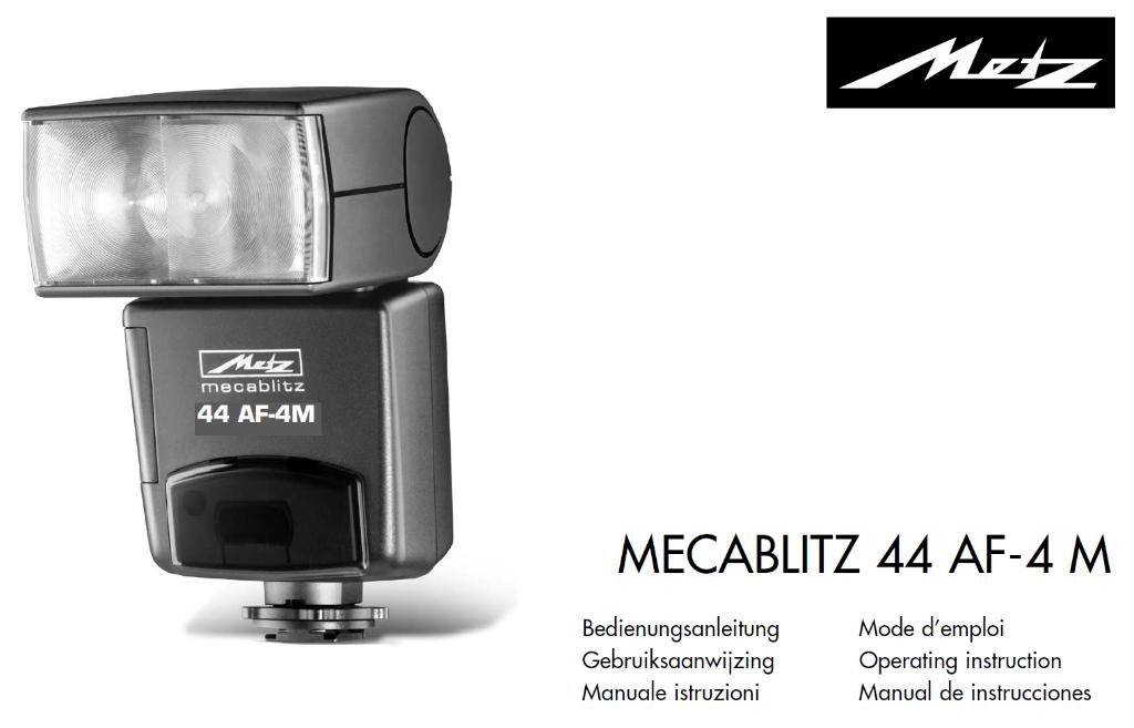 Metz Mecablitz 44 AF-4 M flitser, Ophalen of Verzenden, Gebruikt, Metz, Kantelbaar