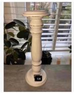 Mooie brocante oude Witte hoedenstandaard, hout, 37 cm hoog, Ophalen of Verzenden