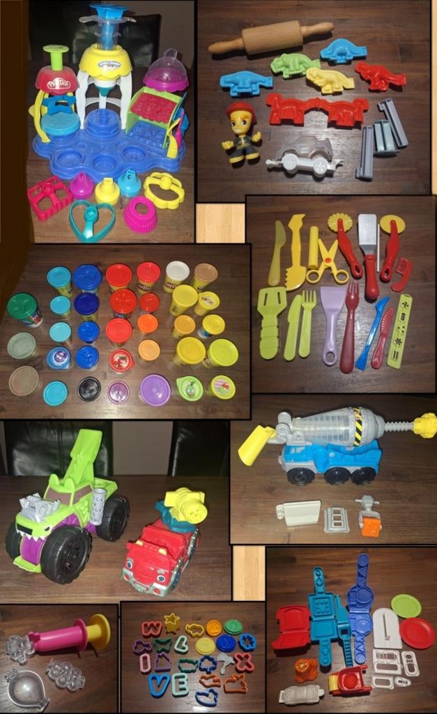 Play Doh Set 🚗🦕🎂🎈 Auto Dino Cake Taart Playdoh Speelklei, Kinderen en Baby's, Speelgoed | Educatief en Creatief, Zo goed als nieuw