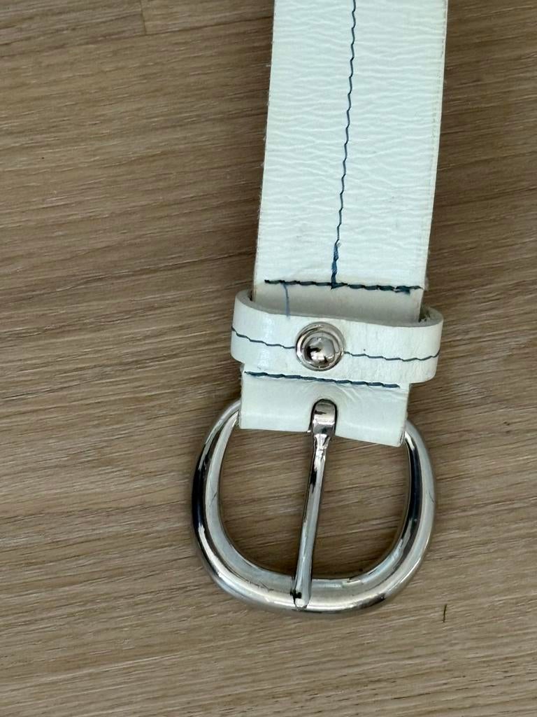 Xandres wit leren riem mt 80, Kleding | Dames, Riemen en Ceinturen, 80 tot 90 cm, 3 tot 5 cm, Verzenden, Tailleriem