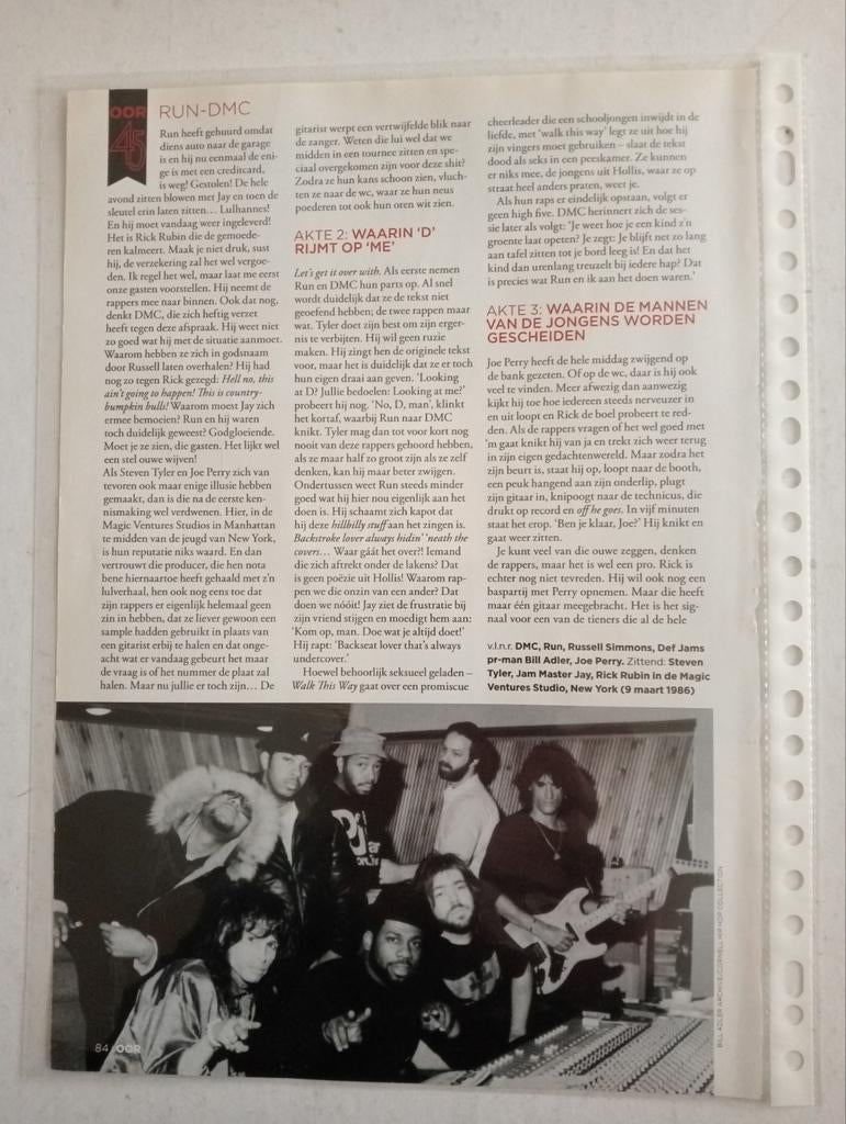 Run DMC artikel, Verzamelen, Tijdschriften, Kranten en Knipsels, Ophalen of Verzenden, 1980 tot heden, Knipsel(s)