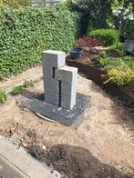 Massief stenen fontein voor tuin, incl. bak, rooster, pomp, Tuin en Terras, Ophalen, Gebruikt, Beton, Fontein