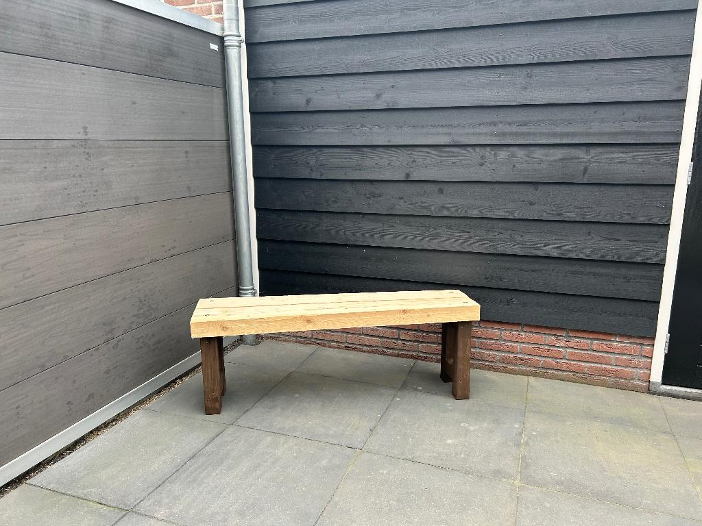 Houten tuinbankje, Ophalen, Gebruikt, Hout