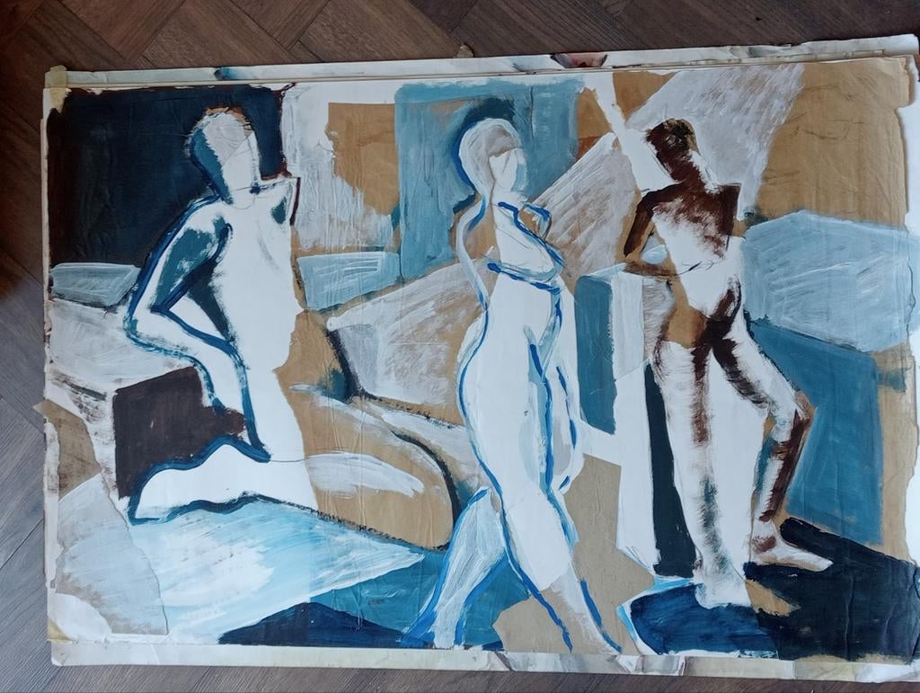 Gemengde Techniek naakte figuren 20e eeuw, Ophalen of Verzenden