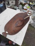 13424) mooie gietijzeren kolen/ houtbak met schep, Ophalen of Verzenden