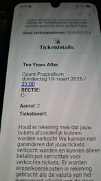 2 kaartjes concert ten years afther hoofddorp, Tickets en Kaartjes, Twee personen, Maart