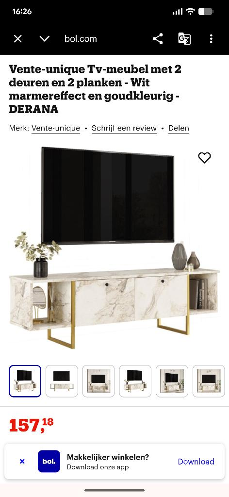 Tv meubel, Ophalen, Overige materialen, 150 tot 200 cm, Minder dan 100 cm