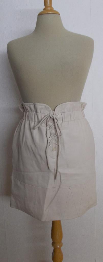 Mooi beige lams leren rokje van Sandro! M, Maat 38/40 (M), Verzenden, Beige, Gedragen