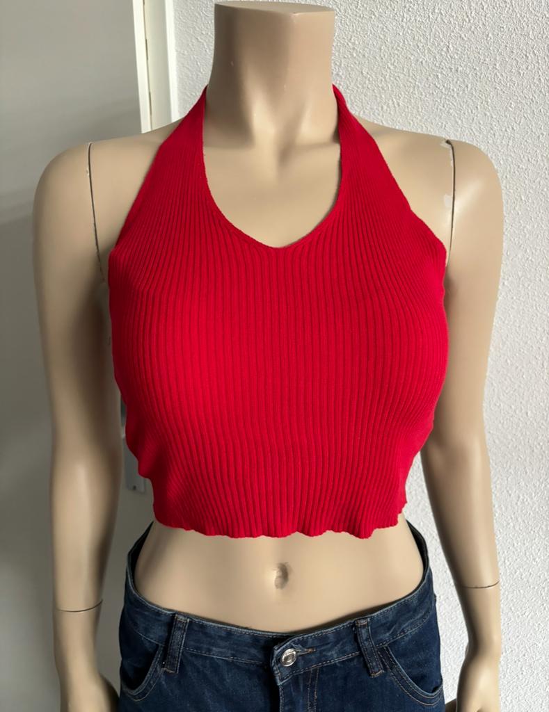 Rood Shein haltertop maat S, Kleding | Dames, Maat 38/40 (M), Verzenden, Zo goed als nieuw, Zonder mouw
