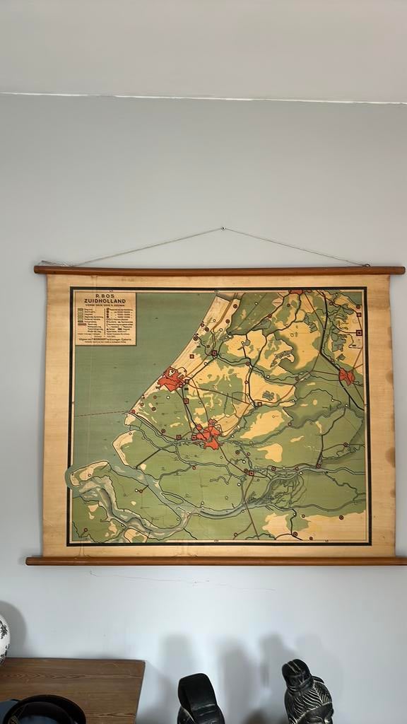 Oude schoolkaarten, Antiek en Kunst, Ophalen, Aardrijkskunde