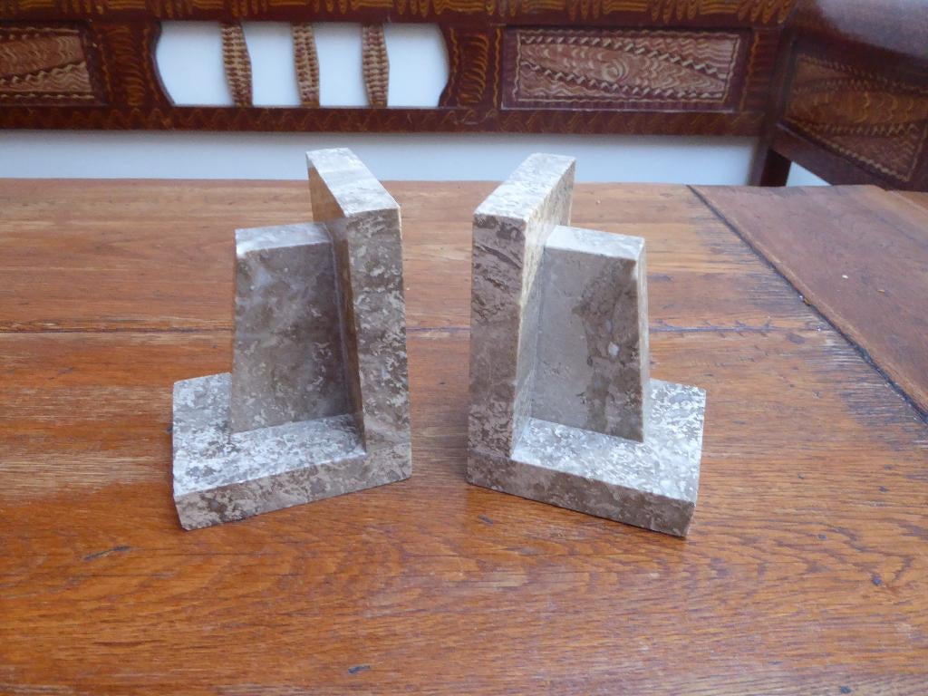 2 art deco marmeren boekensteunen, Antiek en Kunst, Ophalen of Verzenden