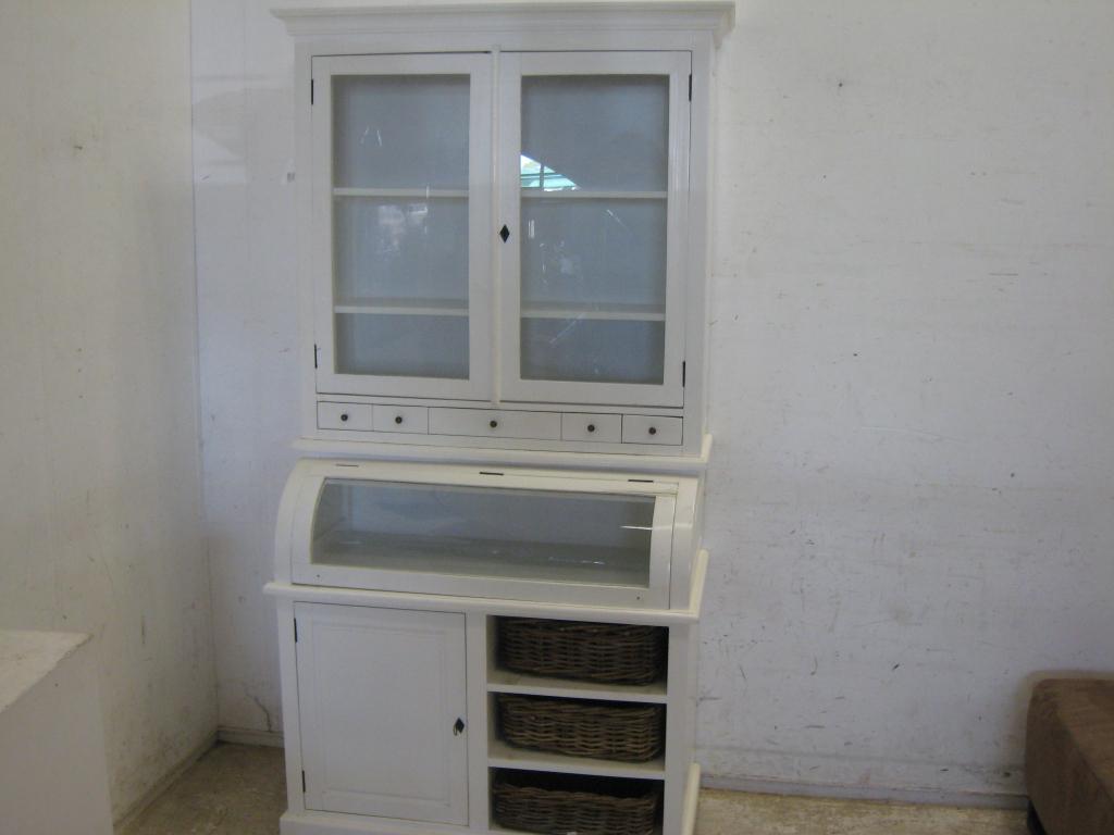 Witte buffetkast met laatjes, kastjes en mandjes, Niet ingevuld, Gebruikt, Niet ingevuld, Niet ingevuld