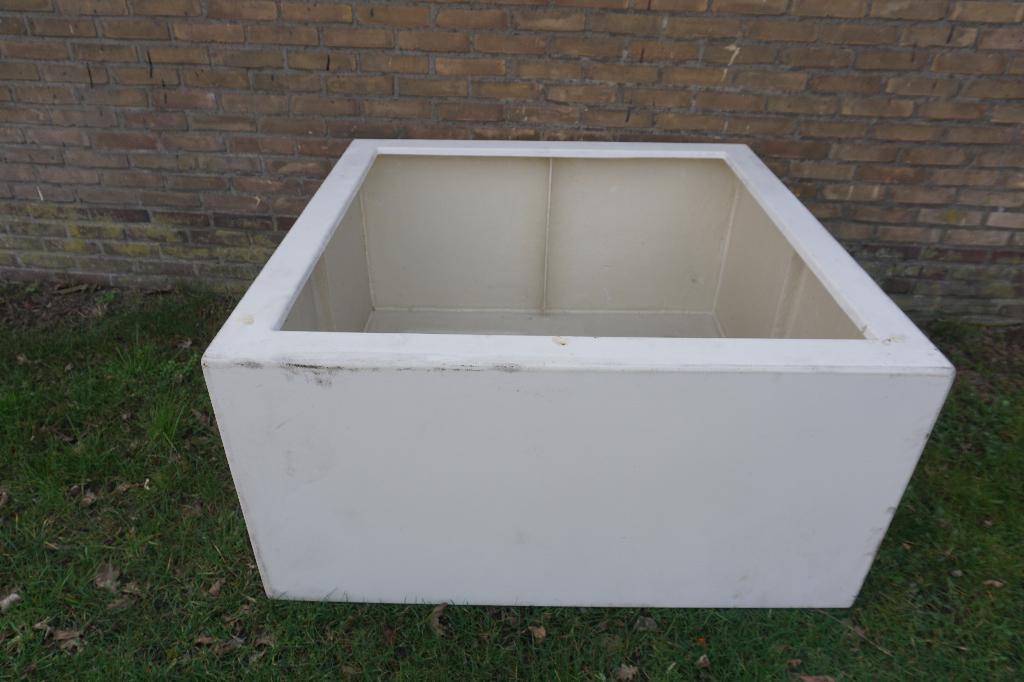 Witte Polyester bloembak plantenbak 120x120x60, Ophalen, Kunststof, Gebruikt, 100 cm of meer