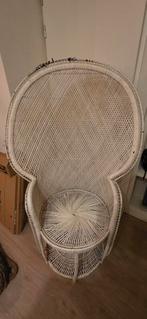 Pauw stoel rotan wit vintage, Ophalen, Rotan