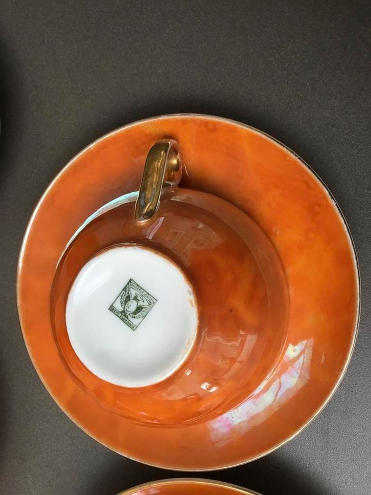 Vintage Phoenix China Theeservies - Oranje Porselein, Antiek en Kunst, Antiek | Servies compleet, Ophalen of Verzenden