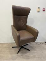Prominent Sorisso Sta Op Relaxfauteuil Taupe Leer XL, Huis en Inrichting, Fauteuils, Minder dan 75 cm, Leer, Ophalen of Verzenden