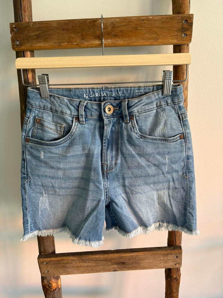 Korte spijkerbroek maat 170, Kinderen en Baby's, Kinderkleding | Maat 170, Ophalen of Verzenden, Zo goed als nieuw, Meisje, Broek