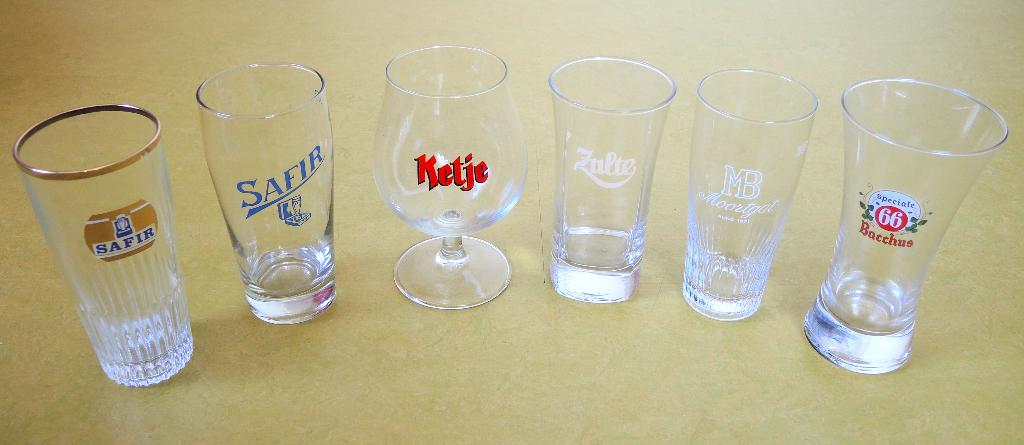 Bierglazen - 6 verschillende bierglazen - Gratis, Ophalen, Zo goed als nieuw, Glas of Glazen, Overige merken