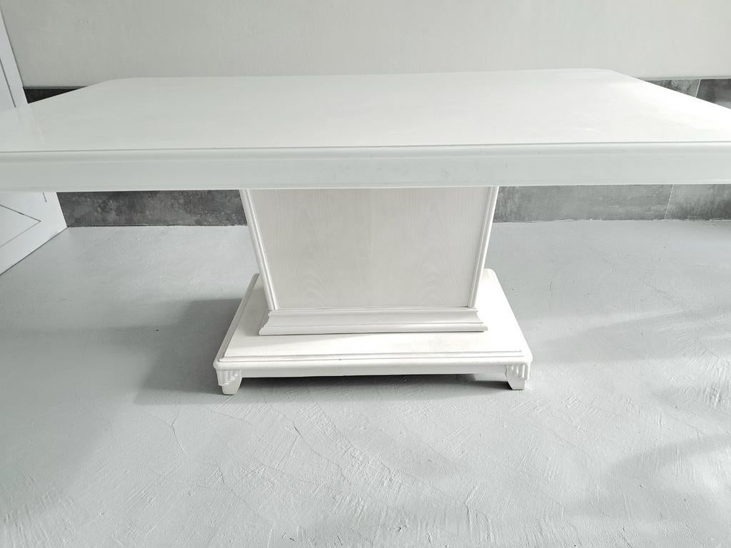Witte massief houten tafel in Franse stijl, Huis en Inrichting, Tafels | Eettafels, Ophalen of Verzenden