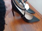 Zwarte  leren pumps met enkelbandje  nw, Zwart, Nieuw, Ophalen of Verzenden, Pumps