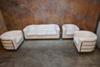 Als NIEUW! witte leren Zanotta Onda designbank + fauteuils, Huis en Inrichting, Driepersoons, 75 tot 100 cm, Ophalen of Verzenden
