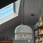 Klassieke hanglamp met kralenrand vintage, elektrisch, Ophalen, Gebruikt, Glas, Minder dan 50 cm