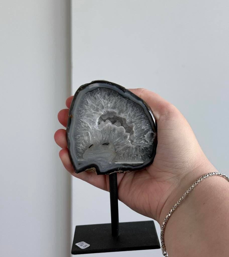 Agaat op standaard, Verzamelen, Mineralen en Fossielen, Ophalen of Verzenden