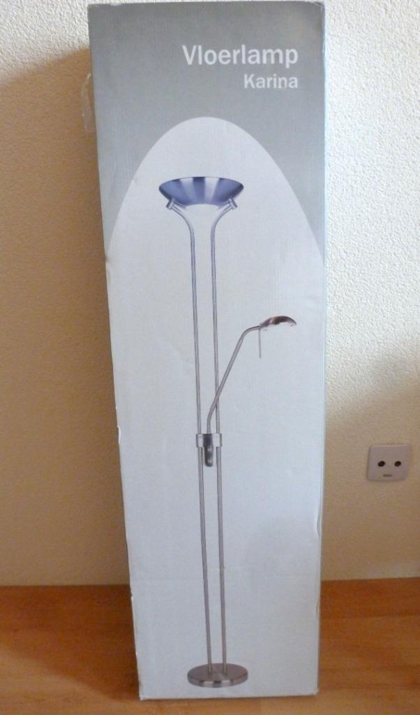 vloerlamp, Uplighter en leeslamp, messing, nieuw in doos!!, Huis en Inrichting, Lampen | Vloerlampen, Nieuw, 150 tot 200 cm, Metaal