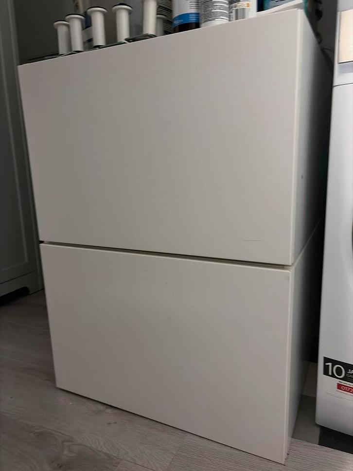 Ikea Besta kasten - 2 stuks - wit - 60x40x60, Huis en Inrichting, Kasten | Dressoirs, Gebruikt, 50 tot 100 cm, 50 tot 75 cm, Met deur(en)