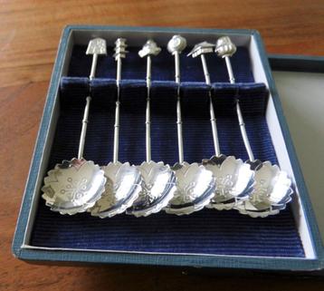 Zilveren theelepeltjes, zes, Japan ca. 1940 beschikbaar voor biedingen