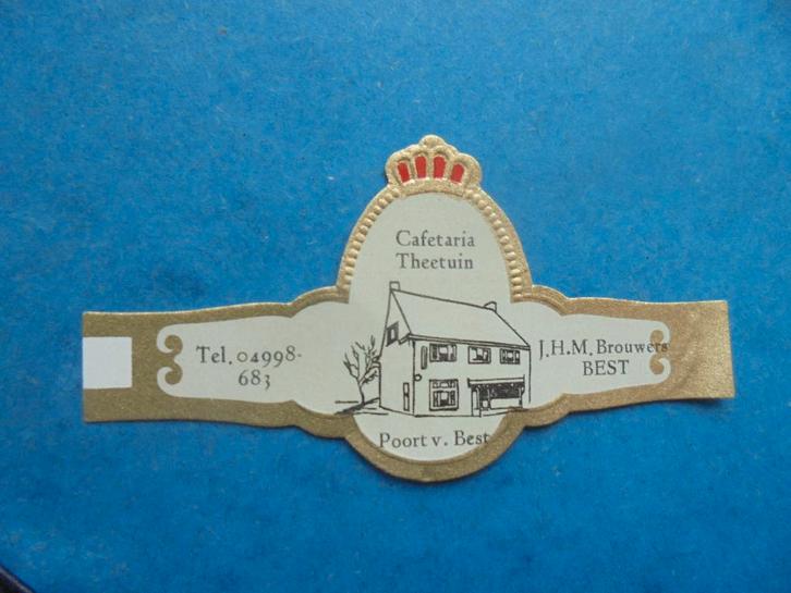 Sigarenband Theetuin Poort van BEST J. Brouwers, Verzamelen, Rookartikelen, Aanstekers en Luciferdoosjes, Zo goed als nieuw, Sigarenbandjes