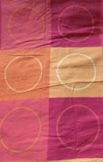 Vintage lap stof oranje rood met grote cirkels, Hobby en Vrije tijd, Stoffen en Lappen, Ophalen of Verzenden, Zo goed als nieuw