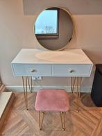 Mooie Kaptafel met kruk en spiegel, Ophalen, Gebruikt, 50 tot 100 cm, Minder dan 100 cm
