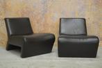 IZGStaat! 2 bruine leren design fauteuils van Machalke, Huis en Inrichting, Design, 75 tot 100 cm, Ophalen of Verzenden, Zo goed als nieuw