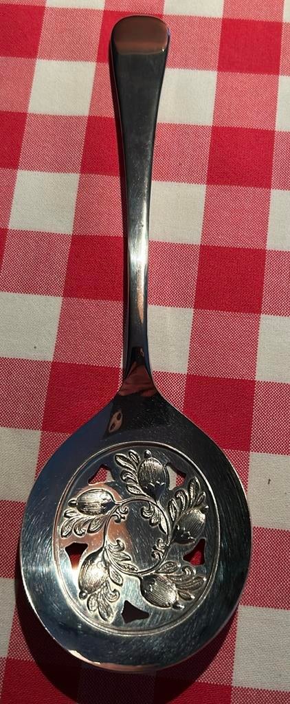 Silverplated plated lepel Sheffield England natfruitschep., Ophalen of Verzenden