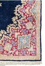 Handgeknoopt Perzisch wol Kirman tapijt blue 120x213cm, 200 cm of meer, Perzisch vintage oosters HYPE, 100 tot 150 cm, Gebruikt