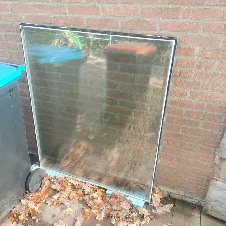 Dubbel HR+ Glas - Isolatieglas afmetingen : 104'4 x 124,8 cm, Doe-het-zelf en Verbouw, Glas en Ramen, Gebruikt, Gevelraam of Ruit