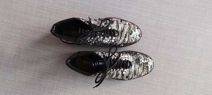 Zilver leren pailletten schoenen, Kleding | Dames, Schoenen, Zo goed als nieuw, Schoenen met lage hakken, Overige kleuren, Verzenden