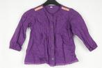 Schattige paarse blouse.Randje kant.Mt 80.100% katoen, Kinderen en Baby's, Babykleding | Maat 80, Meisje, Overhemdje of Bloesje