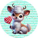 L751 icing frosting hertje 18cm eetbare taart plaat print, Ophalen of Verzenden, Nieuw, Taarten, Versiering