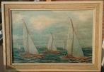 Denis BABARY (1948) ? Zeilbootjes ~1970, olieverf op doek, Antiek en Kunst, Kunst | Schilderijen | Klassiek, Ophalen of Verzenden