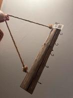 Houten Wandkapstok met Touw, Wandkapstok, Ophalen of Verzenden, Zo goed als nieuw, Minder dan 100 cm