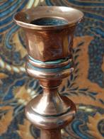 Mooie antieke koperen kandelaar uit Engeland 26 cm. uit 1840, Antiek en Kunst, Antiek | Kandelaars, Ophalen of Verzenden, Koper of Brons