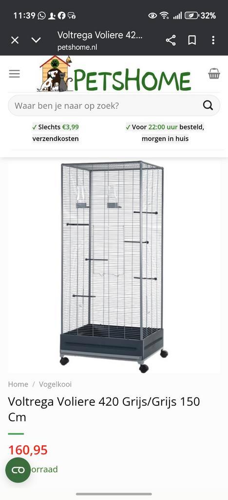 Grote vogelkooi, Dieren en Toebehoren, Vogels | Hokken en Kooien, Nieuw, Vogelkooi, Hout, Ophalen